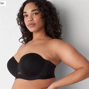 Cacique Black Strapless Bandeau Bra
